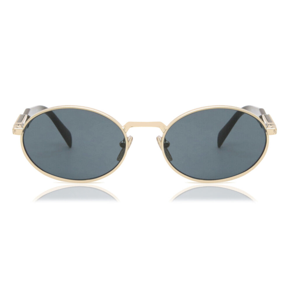 Prada Grey Woman Pr 65Zs Zvn09t Sunglasses Metal Gold Round Normal - Image 8