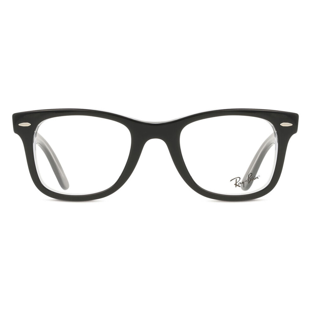 Ray-Ban Eyeglasses Wayfarer Ease Optics - Black On Transparent Frame Clear Lenses Polarized 50-22, RB4340V - Image 4