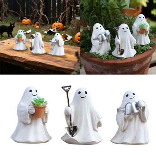 Ensemble de 3 figurines fantomatiques de jardinage d'halloween, 1