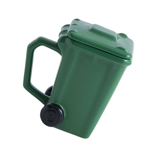 Einzigartige 3D-Kaffeetasse im Mülleimer-Stil, 400 ml,-Grün