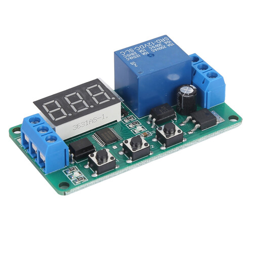 DC12V 1-Channel Timer Relay 64.2x34.8x18.5mm Green 2