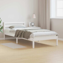 Berkfield Bed Frame White 215.5 x 105.5 x 69.5 cm Solid Pine Wood
