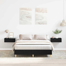 Berkfield Bed Frame Black Oak 193 x 143 x 25 cm Engineered Wood