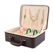 Portable PU Jewelry Organiser Box With Soft Lining And Multi-36