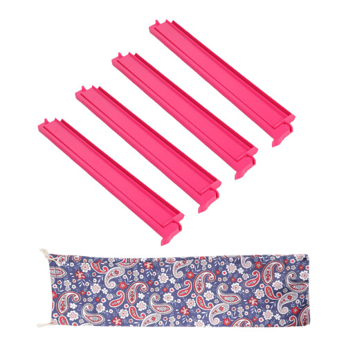Mahjong Racks with Sliding Pusher Tile Rack-rose red