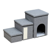 Wood Slope Pet Ramp 3 Levels for Small Dogs, Easy to Climb Dog