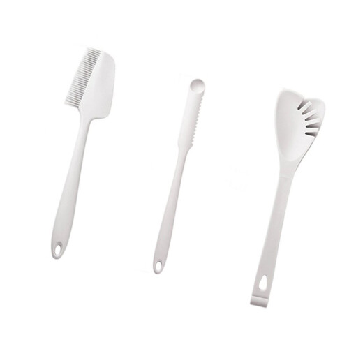 3 Silicone Baking Utensils Flexible Scrapers Heat-White