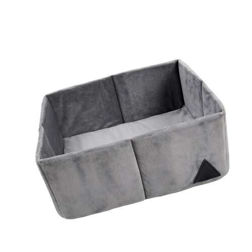 Thermal Insulated Foldable Cats Bed Washable Polyester-Grey