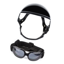 Lunettes pour chien, chapeau pour chiot, casques de moto,-Noir