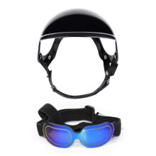 Welpenbrille Motorrad Hundehelme Kopfbedeckung-Blau