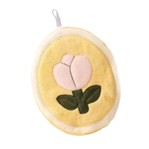 High Absorbent Skin Friendly Hand Towel Floral Pattern-Yellow