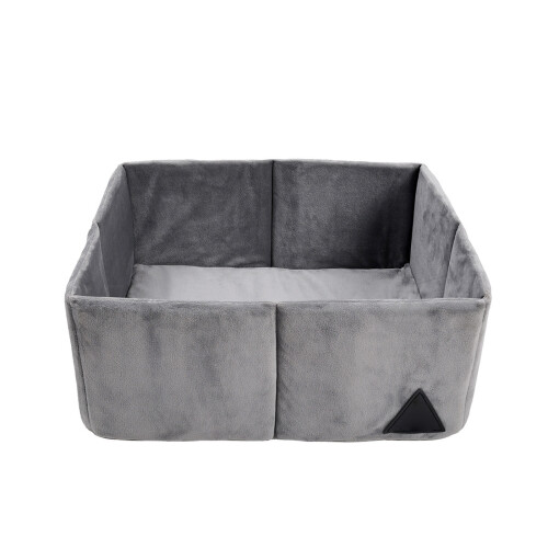 Foldable Cats Bed With Stable Rectangular Structure Soft-Grey