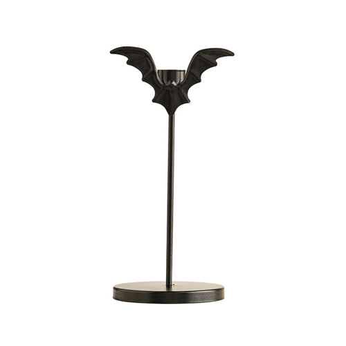 Dark Gothic Taper Candlestick Holders Halloween Bat Shape-S