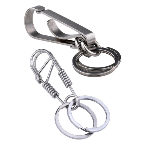 Handcraft Stainless Steel Keychain Double-Handmade spring stai 1
