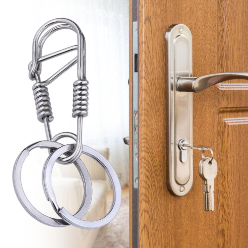 Handcraft Stainless Steel Keychain Double-Handmade spring stai 2