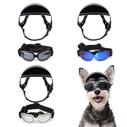 Dog Goggles Helmets for Sports Secure Adjustable Strap-Silver 2