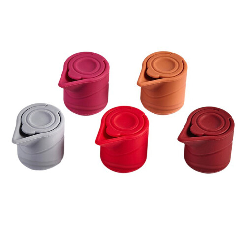Easy Press Wine Stopper Silicone Leak proof Plug-Red 1