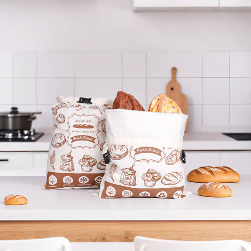 Cotton Baking Bag With Secure Snap Closures TPU Lined For Pastry 1