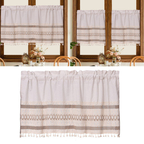 Polyester Cotton Blend Coffee Curtain-Three  coffee color 74 90 1