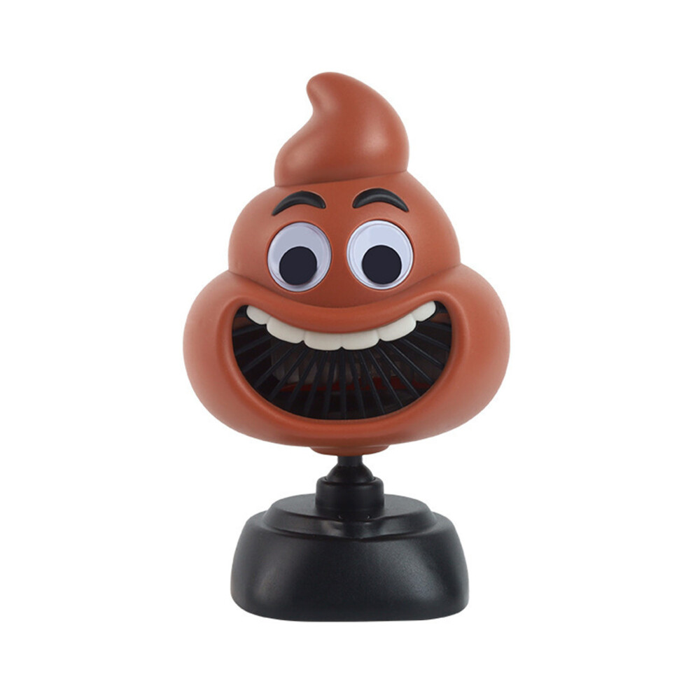 Creative Novelty Handheld Fan Poop Shape Portable Desktop-Black 7751001336072