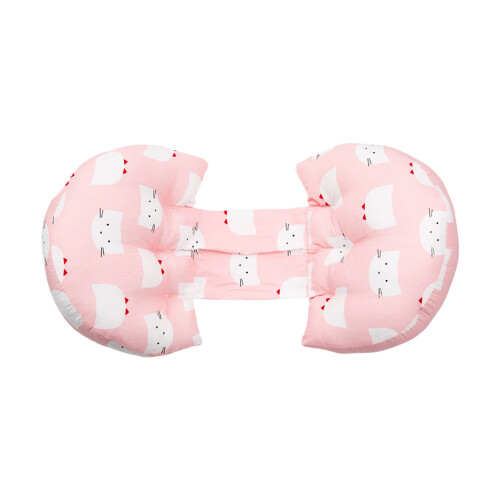 Comfortable Lumbar Support Pillow for Bed Sofa or-Pink kitten