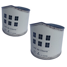 Packung mit 2 zeitlosen Design-Stahlhaltern für die-Weiß