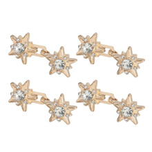 4 Pairs Jeans Button Pins Star Jeans Waist Buckles No-gold