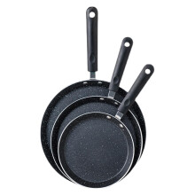 Set van 3 aluminium koekenpannen met anti-aanbaklaag,