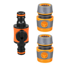 Leakproof Hose Fittings 3PCs Set Ball Valves Control Nonslips