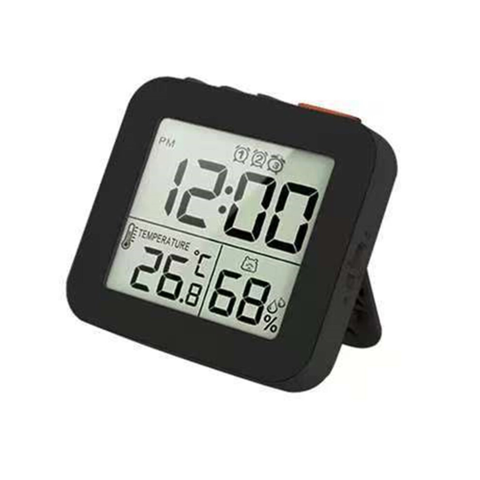 Battery Operated Alarm Clock 3 Alarms Temperature- Black 7709000612147