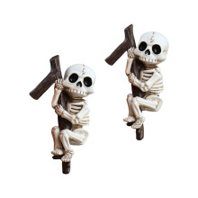 2Pcs Halloween Cute Resins Skeleton Flower Pot Huggers for