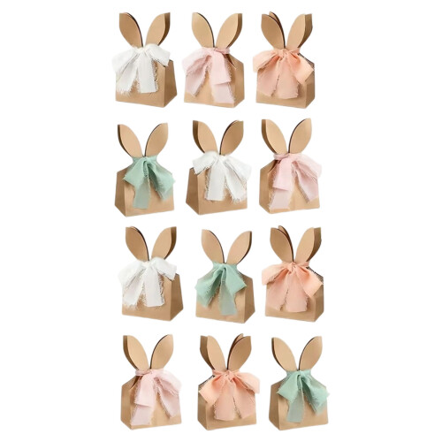 12Pcs Easter Party Gift Boxes with Decorative Ribbon-1 12