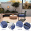 Coussin de chaise d'extérieur en Polyester,-Bleu marine 2