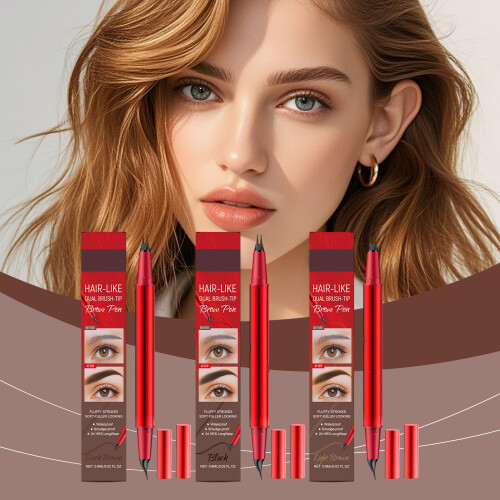Professional 2 Way Eyebrow Pencil Providing Precise Lines-Black 2