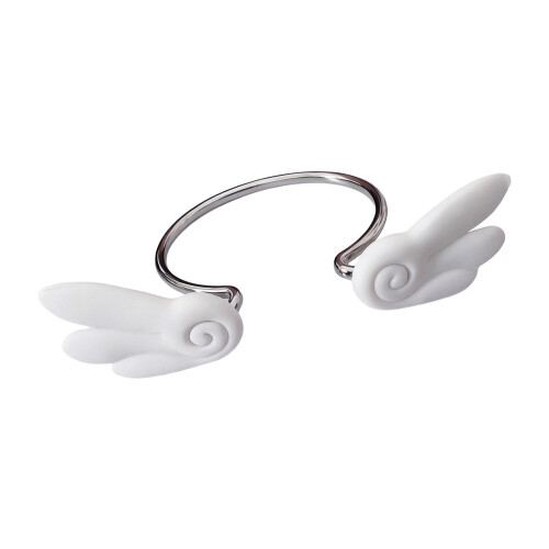 Eye Catching Acrylic Angel Wing Bangle With Metallic Accents for