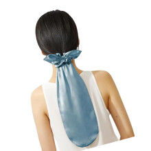 Bonnet de nuit satiné pour cheveux longs, avec-Bleu clair