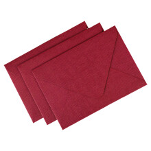 20Pcs A 5 Kraft Envelopes With Retros Linen Design-Burgundy