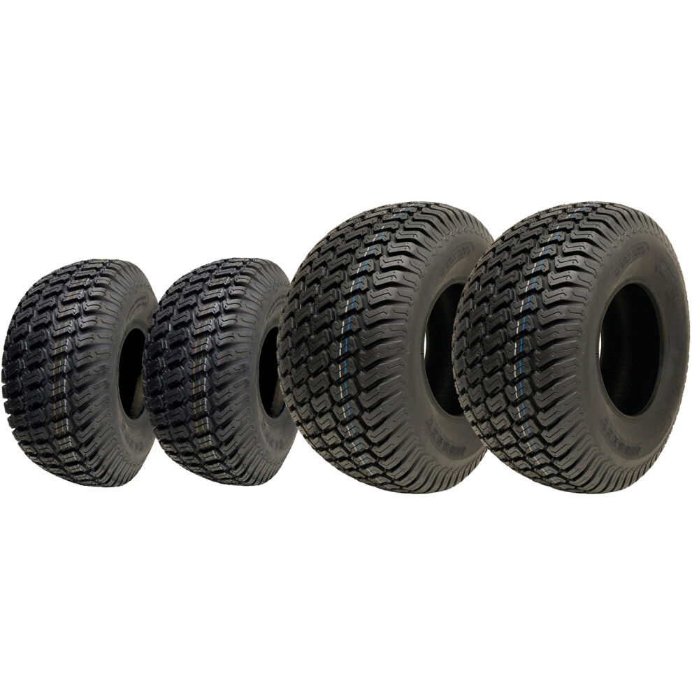 Parnells 20X10.00-8 & 15X6.00-6 Lawnmower Grass Tyres 4Ply Journey P332 (Set Of 2 & 2)