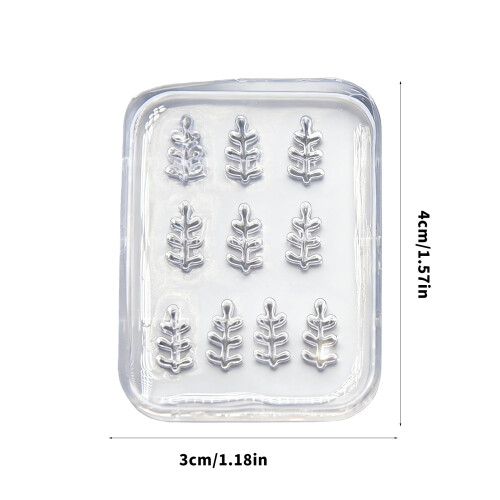 Nails Art Silicone Mold Small Leaf Shape Manicure Training Tool 2