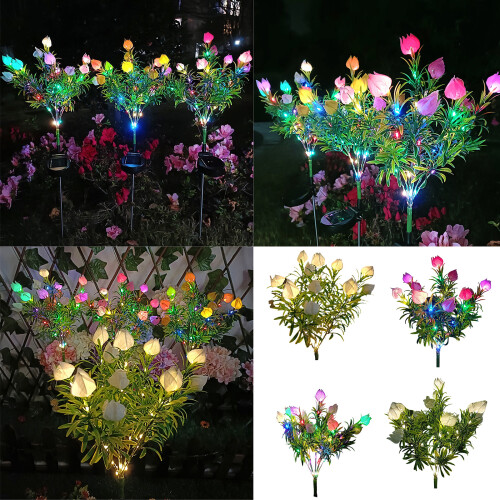 Outdoor Solar Pathway Light Gardenias Shape Landscape Light-2 2