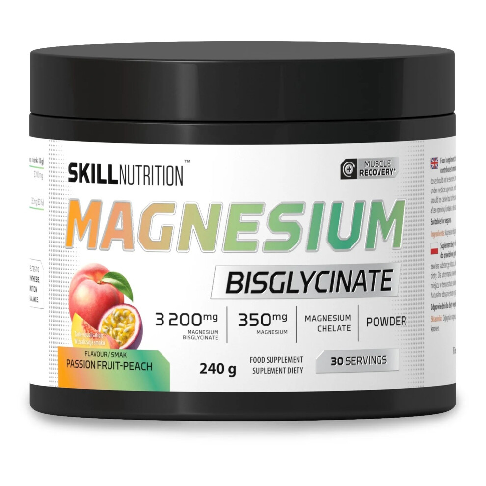 Skill Nutrition Peach Magnesium Bisglycinate Powder, Passion Fruit - 240G - Image 4