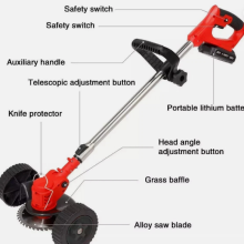 24V Electric Cordless Grass Trimmer Strimmer Garden Edger Cutter with 2 Battery