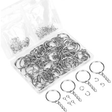 150-teiliges Schlüsselanhänger-Set – Enthält Schlüsselanhängerringe mit Kette, Biegeringe und Ösenschrauben TAO