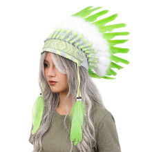 Lightweight Feather Hat Headdress Comfortable Wear-Fruit green
