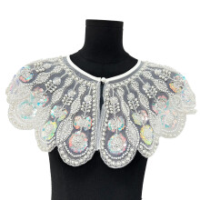 Sparkling Mesh Layered Collar Detachable False Collar For-White