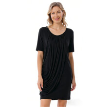Postpartum Breastfeeding Dress For Large Size Women-Black S