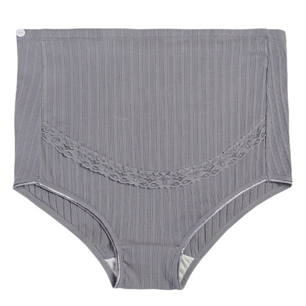 Large Size Maternity Underwear High Rise Design Gentle-Gray 4XL