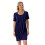 Quick Feeding Access Nursing Dress Short Sleeves-Dark Blue M 1
