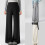 Transitional Maternity to Postpartum Wide Leg Pants-Black 4XL 4