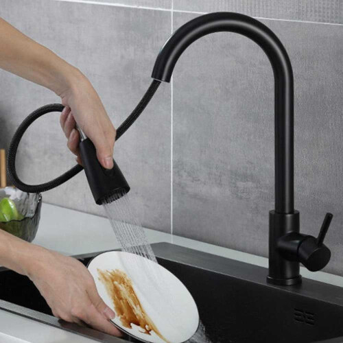 Kitchen Tap Monobloc Single Lever Sink Mixer Tap with Pull Out Sprayer
